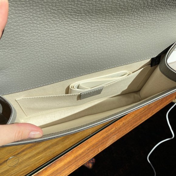 New with Dustbag Gucci Dionysus Leather Clutch in Gray - Picture 6 of 7